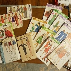 Lot of 13 Vintage Sewing Patterns size 9